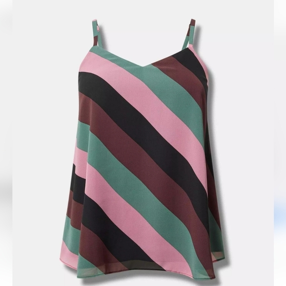 Torrid Sophie Swing Cami  Color:Erin stripe sassafras Size 4X - Picture 2 of 10